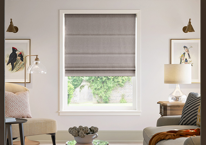 Esme, Weathered Grey - Motorised Roman Blind - Image 3